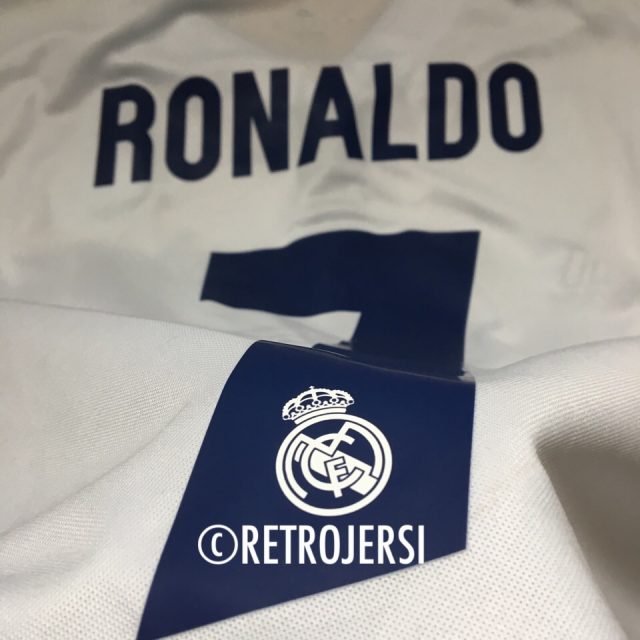 Team name logo number - Real Madrid Champions League Final Cardiff 2016-2017 Adidas Home Shirt Ronaldo 7
