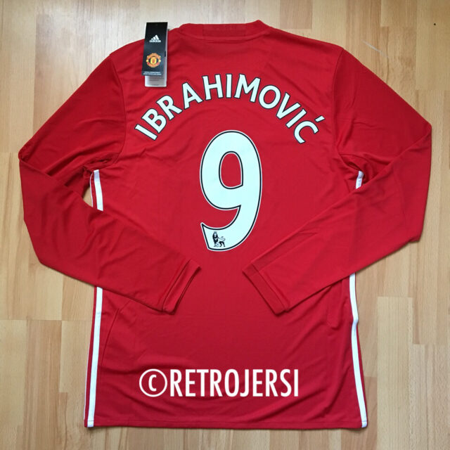 Manchester United 2016-2017 Adidas Home Shirt Long Sleeve with Ibrahimovic 9 Pre